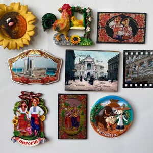 Colección de imanes para nevera de Ucrania. Imanes de viaje para nevera. Imanes de recuerdo. Juego de imanes para nevera.