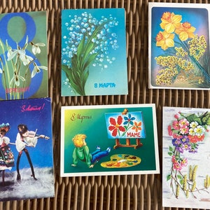 Lot de cartes postales du 8 mars Lot de cartes postales rétro Cartes postales anciennes soviétiques