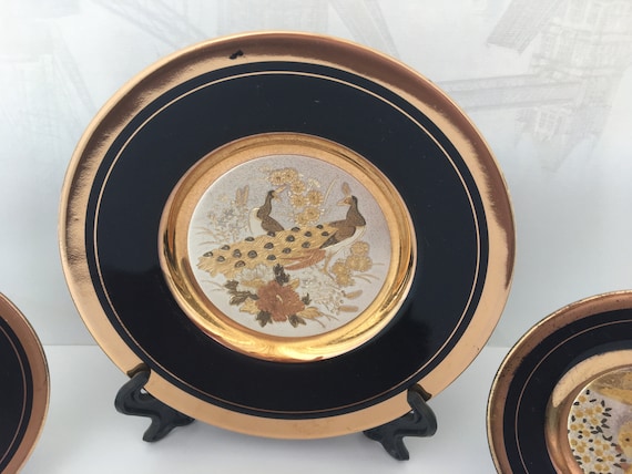 Chokin Japan Vintage Decorative Plates, 24KT Gold, Set of 3 - Etsy