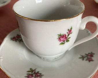 Koo@一期一会感謝　ベージュ Pink Roses Coffee Set-haas & Czjzek Czechoslovakia-vintage