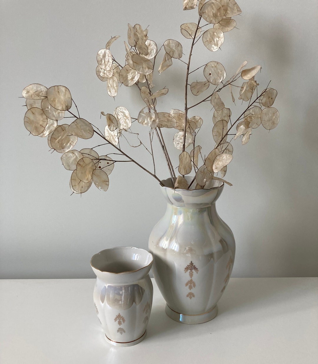 Vase Pair Bouquet Vase Ukrainian Flower Vase Set Retro Ceramic Vases