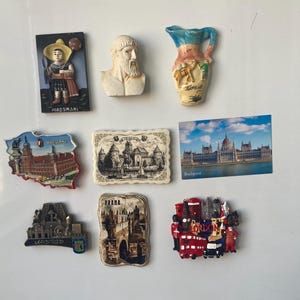 Colección de imanes de nevera de viaje - Juego de imanes de nevera de recuerdo - Imanes de nevera de viaje - Idea de regalo perfecta para viajeros