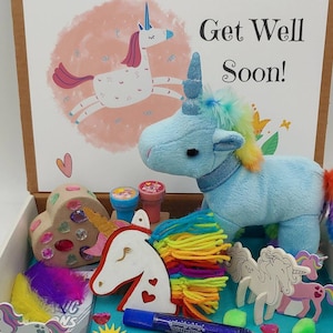 Get Well Care Package for Kids, Get Well Gift for Girls, Feel Better Gift Box for Girls, Get Well Gift Basket for Girl, Surgery Gift Kids