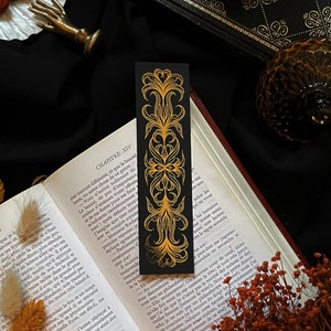 Floral ornaments 01 Witchy foil bookmark for fantasy, adventure, dark, magical lectures