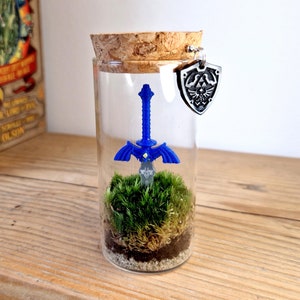 Zelda Master Moss Terrarium Bottle, Ready Made Legend of Zelda