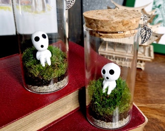 Moss Terrarium Bottle, Kodama Tree Spirit Indoor Plant Gift Ideas