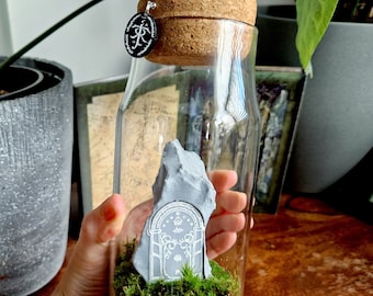 Large Lord Of The Rings Terrarium Bottle, Moria Durin's Door Geek Gift Ideas