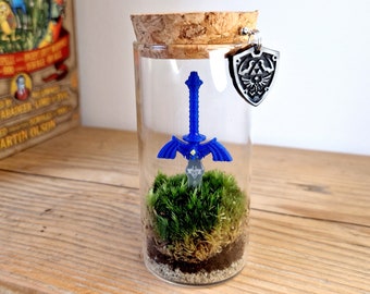 Zelda Master Sword Terrarium Bottle, Legend of Zelda Indoor Plant Gift Ideas