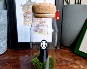 Large No Face Terrarium Bottle, Studio Ghibli Indoor Plant Gift