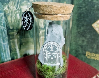 Moria Durin's Door Terrarium Bottle, Lord Of The Rings Indoor Plant Gift Ideas