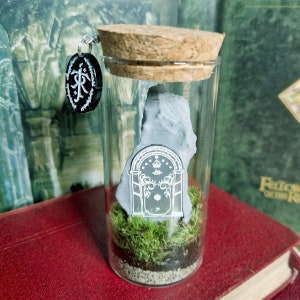 Moria Durin's Door Terrarium Bottle, Lord Of The Rings Indoor Plant Gift Ideas image 1