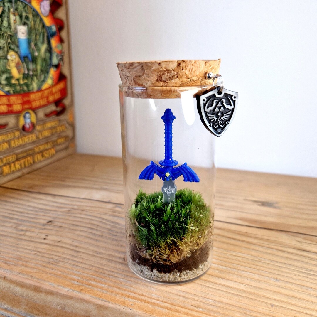 Zelda Master Terrarium Bottle, Legend of Zelda Indoor Plant Gift Ideas