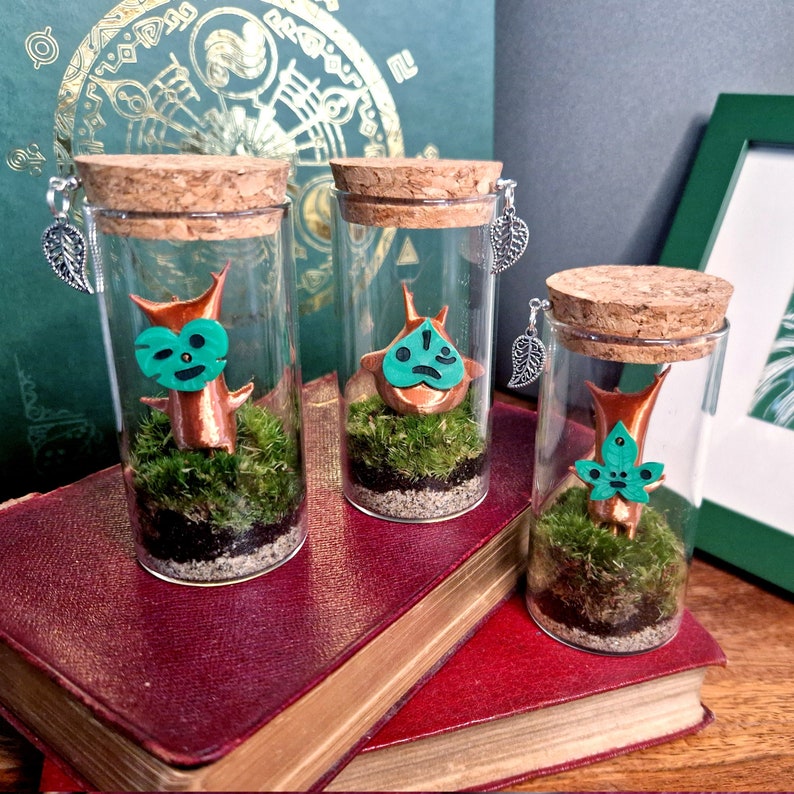 Korok Terrarium Moss Bottle, Legend of Zelda Indoor Plant Gift Ideas image 1