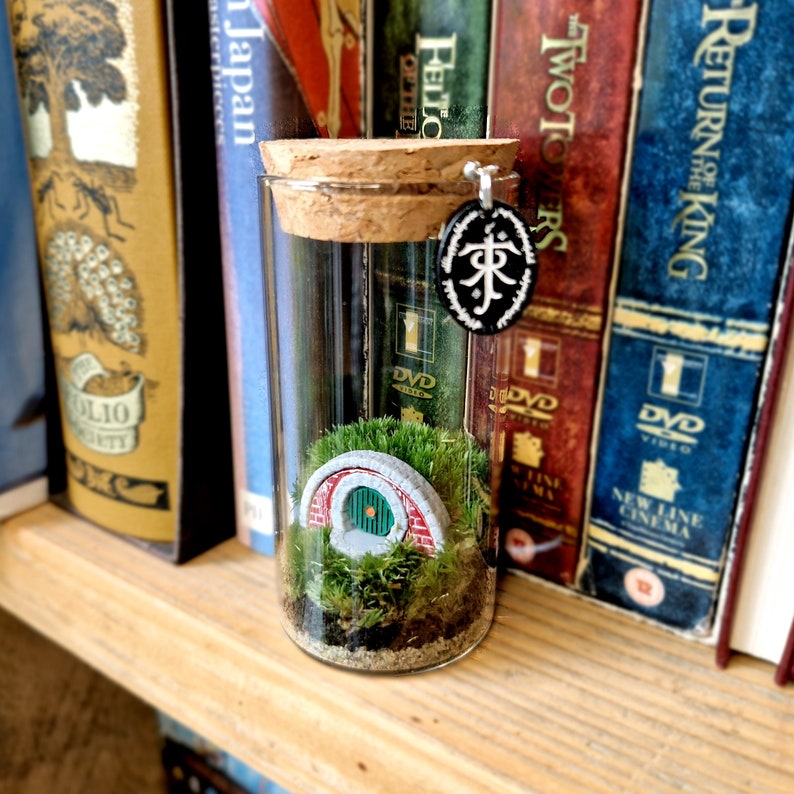 Hobbit Hole Terrarium Bottle, Lord Of The Rings Indoor Plant Gift Ideas image 1