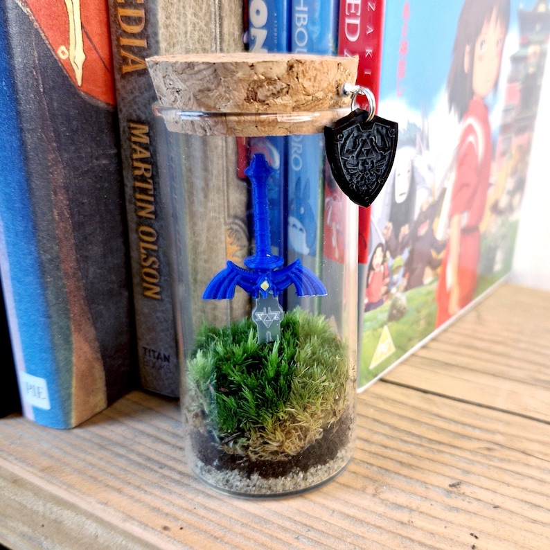Zelda Master Terrarium Bottle, Legend of Zelda Indoor Plant Gift Ideas