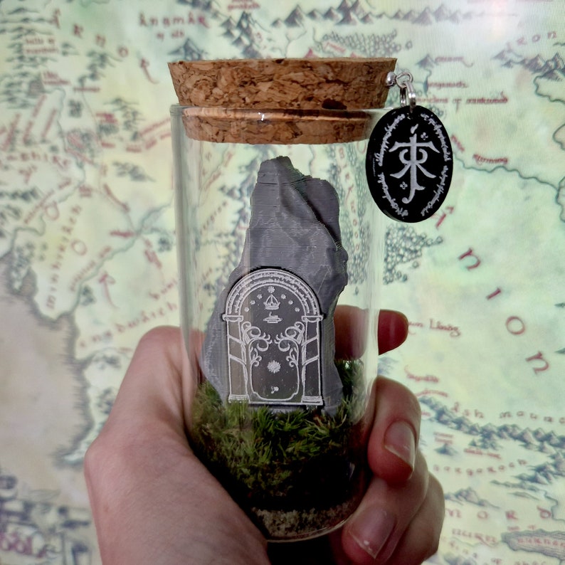 Moria Durin's Door Terrarium Bottle, Lord Of The Rings Indoor Plant Gift Ideas image 3