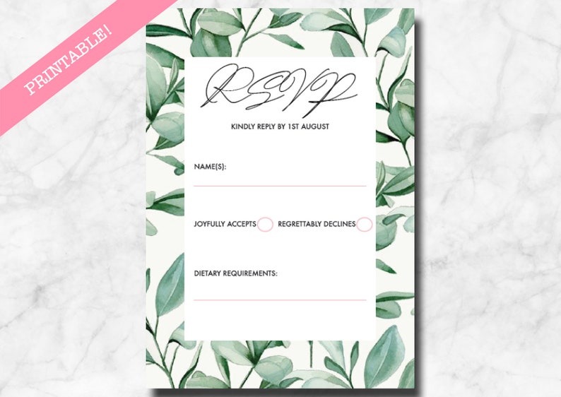 Leaves Floral Wedding Invitation Suite