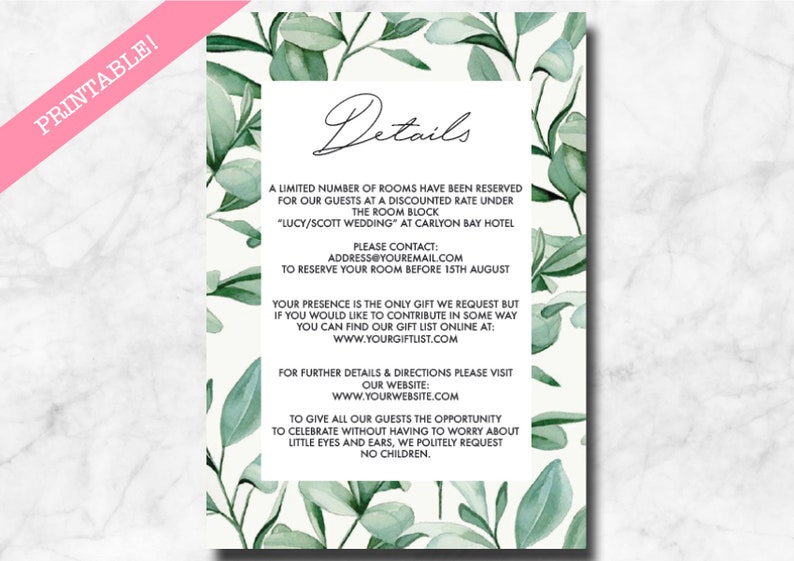 Leaves Floral Wedding Invitation Suite