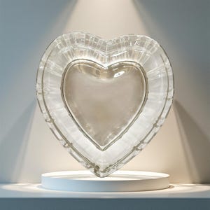 Vintage 70’s Clear Glass Heart Candy Dish