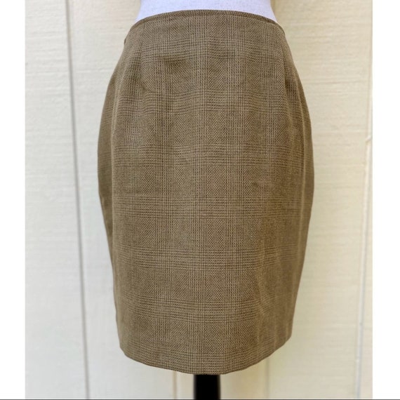 Vintage Pleated Wool Pencil Skirt Sz 12 - image 1