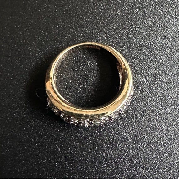 Vintage Wide Band Rhinestone Cluster Ring - image 4