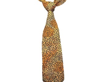 Cravate vintage à imprimé léopard Dalmys