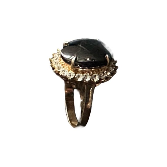 Vintage Black Sapphire And Cubic Zirconium Ring