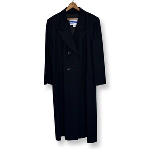 Pendleton Black Long Elegant Wool Trench Coat Sz 14 image 2