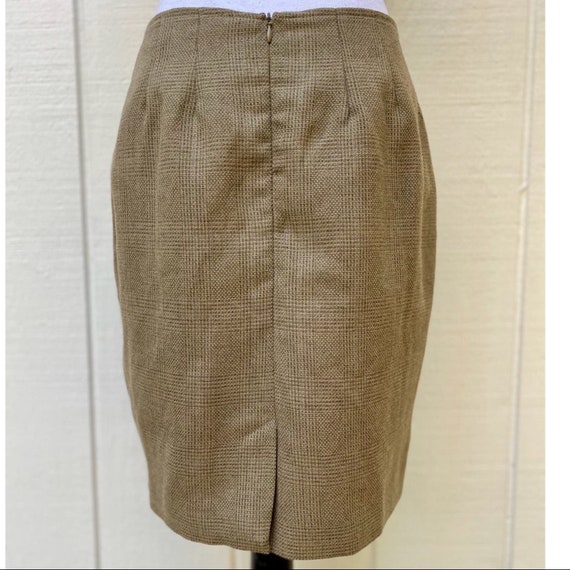 Vintage Pleated Wool Pencil Skirt Sz 12 - image 2