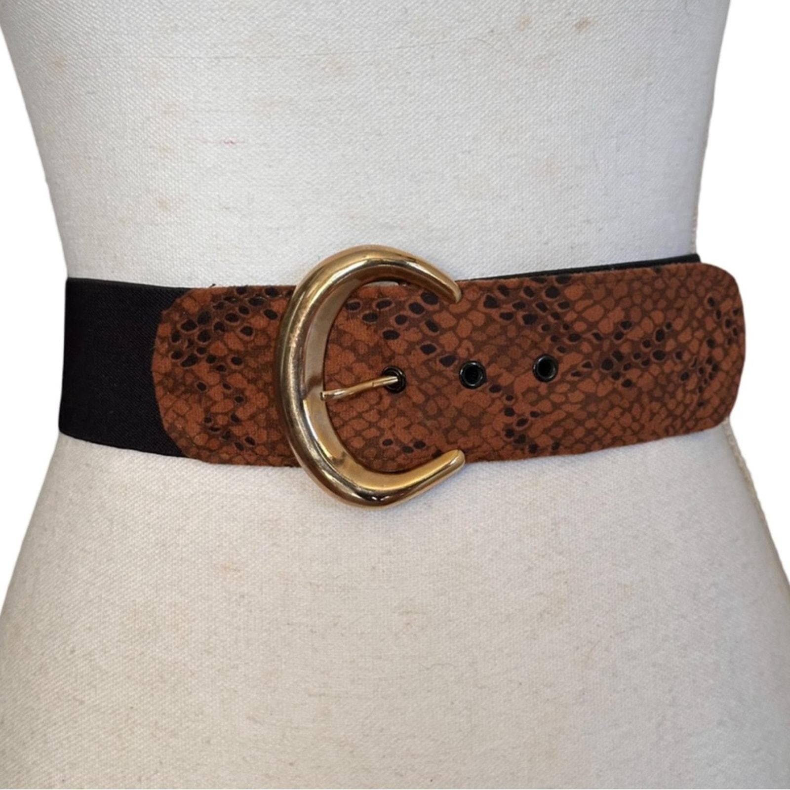 snake print, tiger skin and plain suede stretch belt Snake Skin Pattern Top Grain Leather Belt - Western Express main image 2