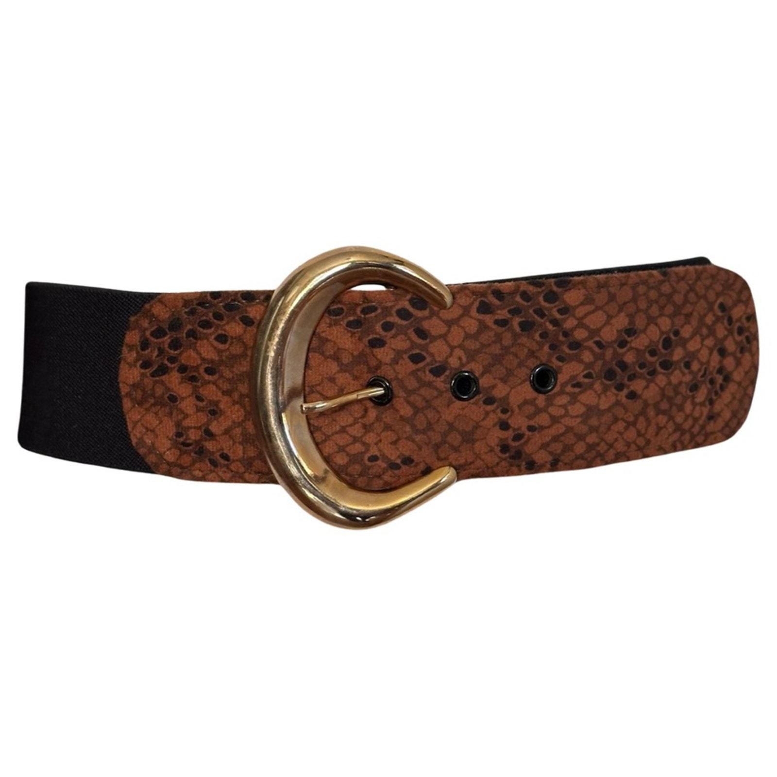 snake print, tiger skin and plain suede stretch belt Snake Skin Pattern Top Grain Leather Belt - Western Express main image 3