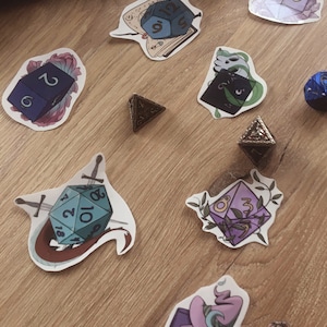 Adesivi per set di dadi | Adesivi DnD | Adesivi trasparenti | Fantasia | Magia
