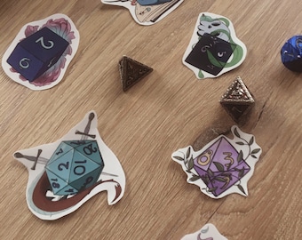 Stickers Dice Set | DnD Stickers | Clear Stickers | Fantasy | Magic