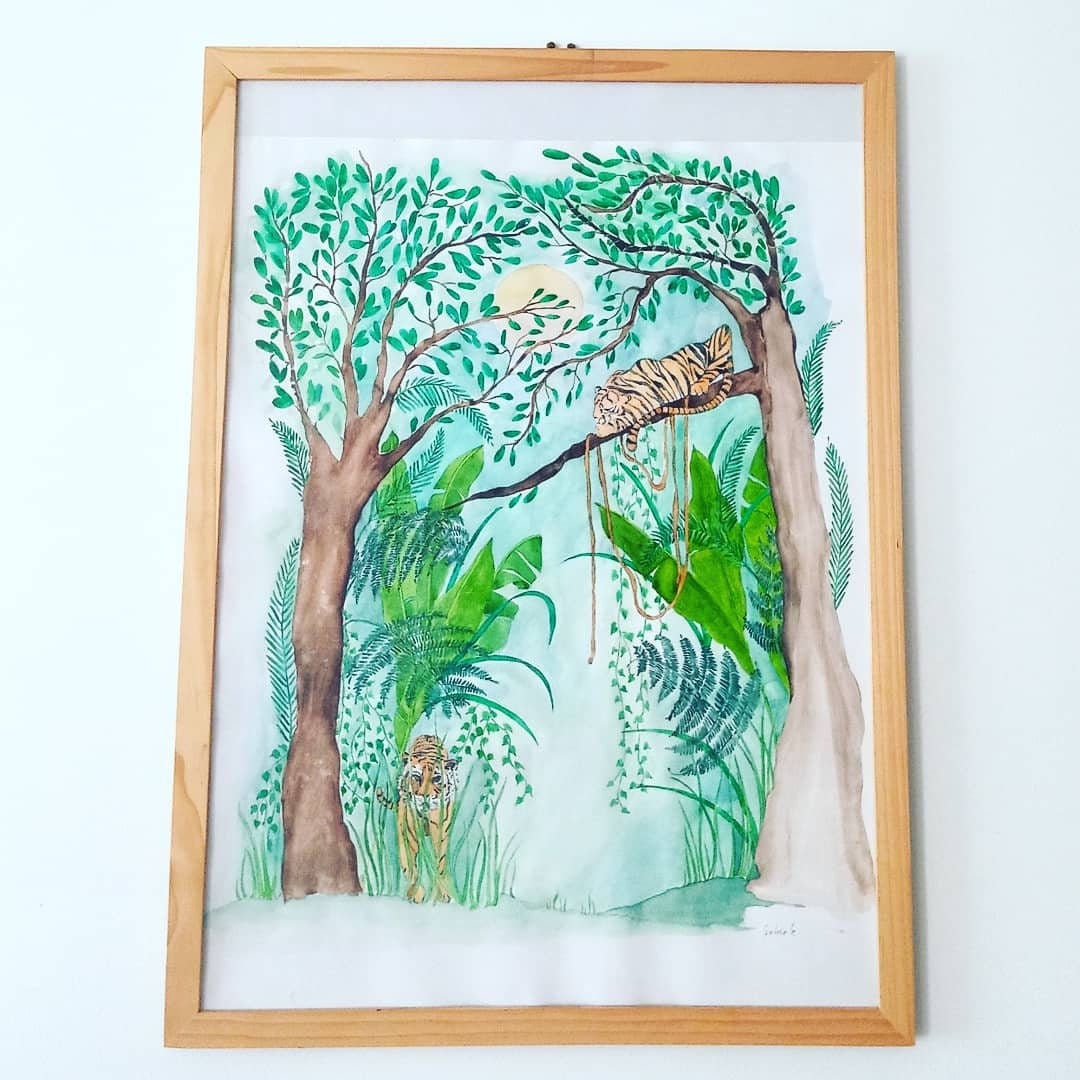 Tirage Format A3 Édition Limitée Merveilleuse Jungle Imaginaire, Série Jungles Rêvées