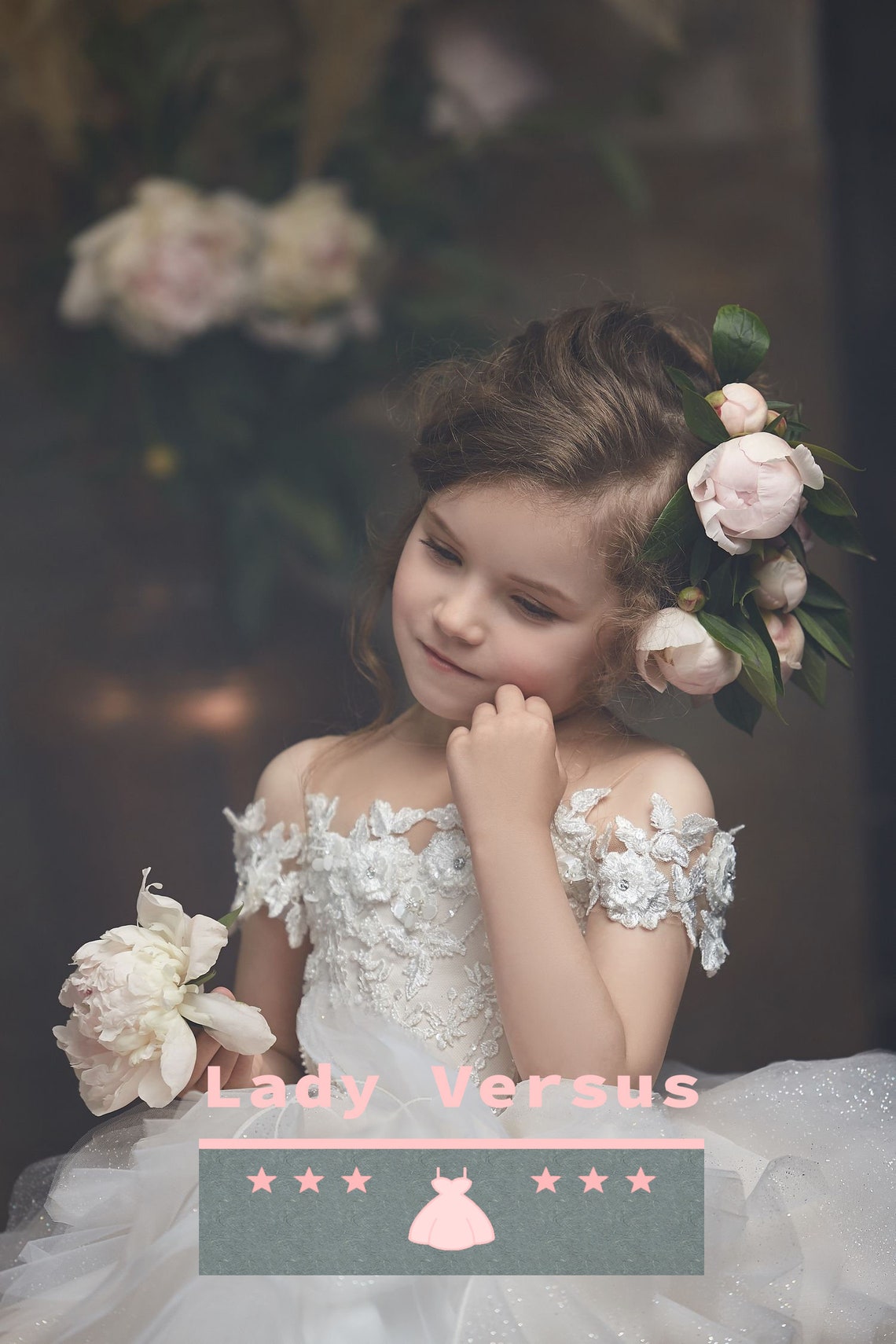 Luxurious Girl Communion Dress White or Pink girl Ball Gown Etsy UK