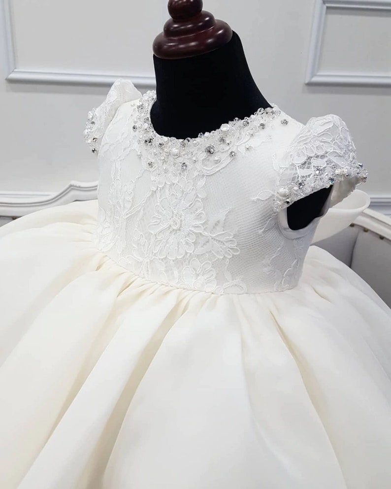 White Baby Girl Baptism Dress Baby Girl Christening Gown Etsy