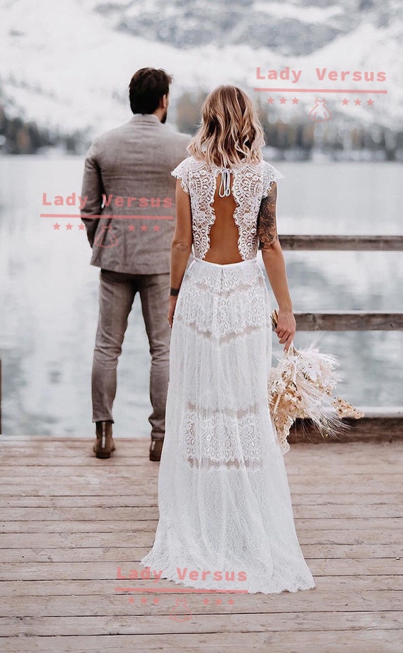boho beachy wedding dress
