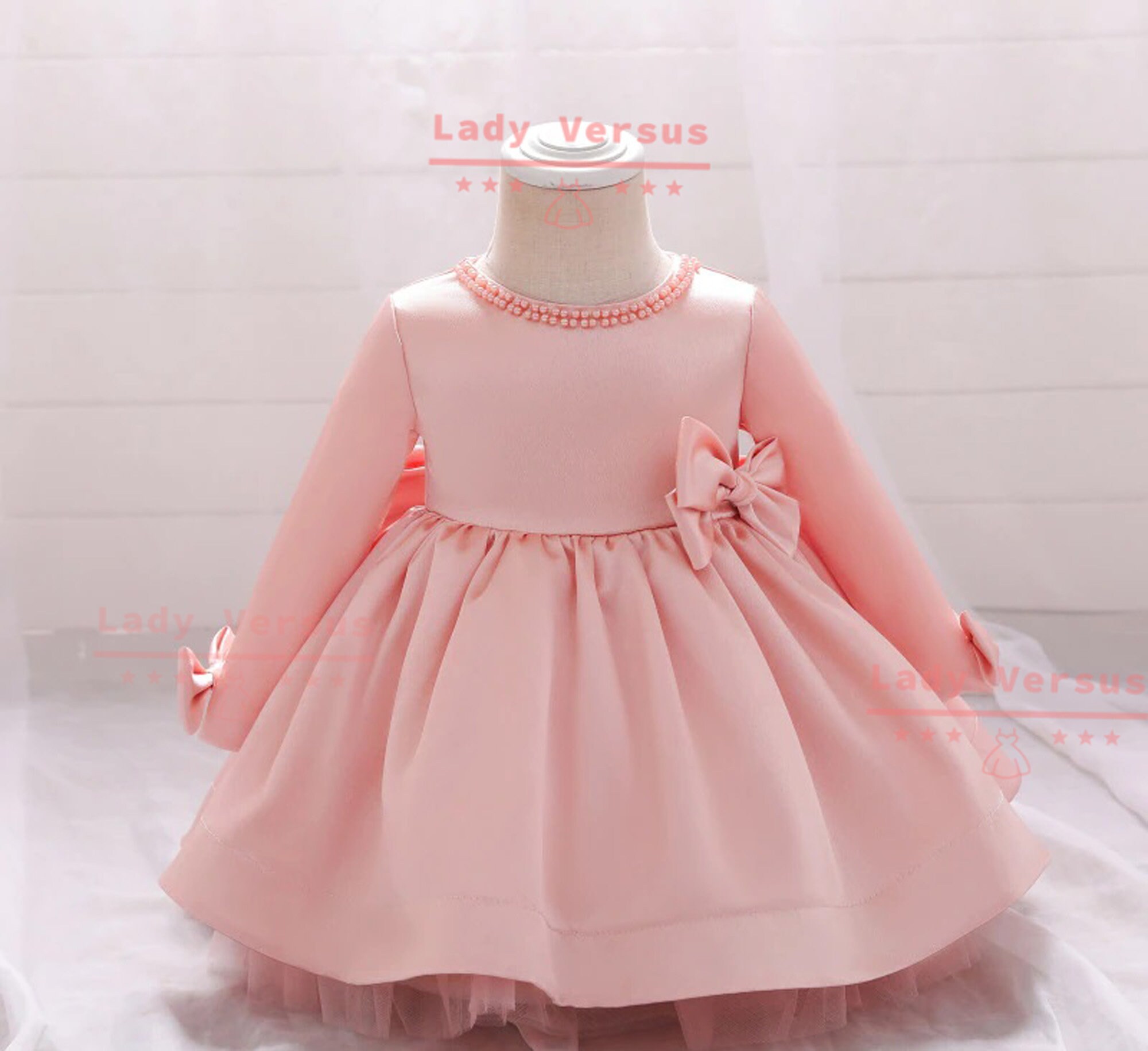Colors / Satin Baby Girl Dress/ Baptism Dress / Baby Girl Etsy
