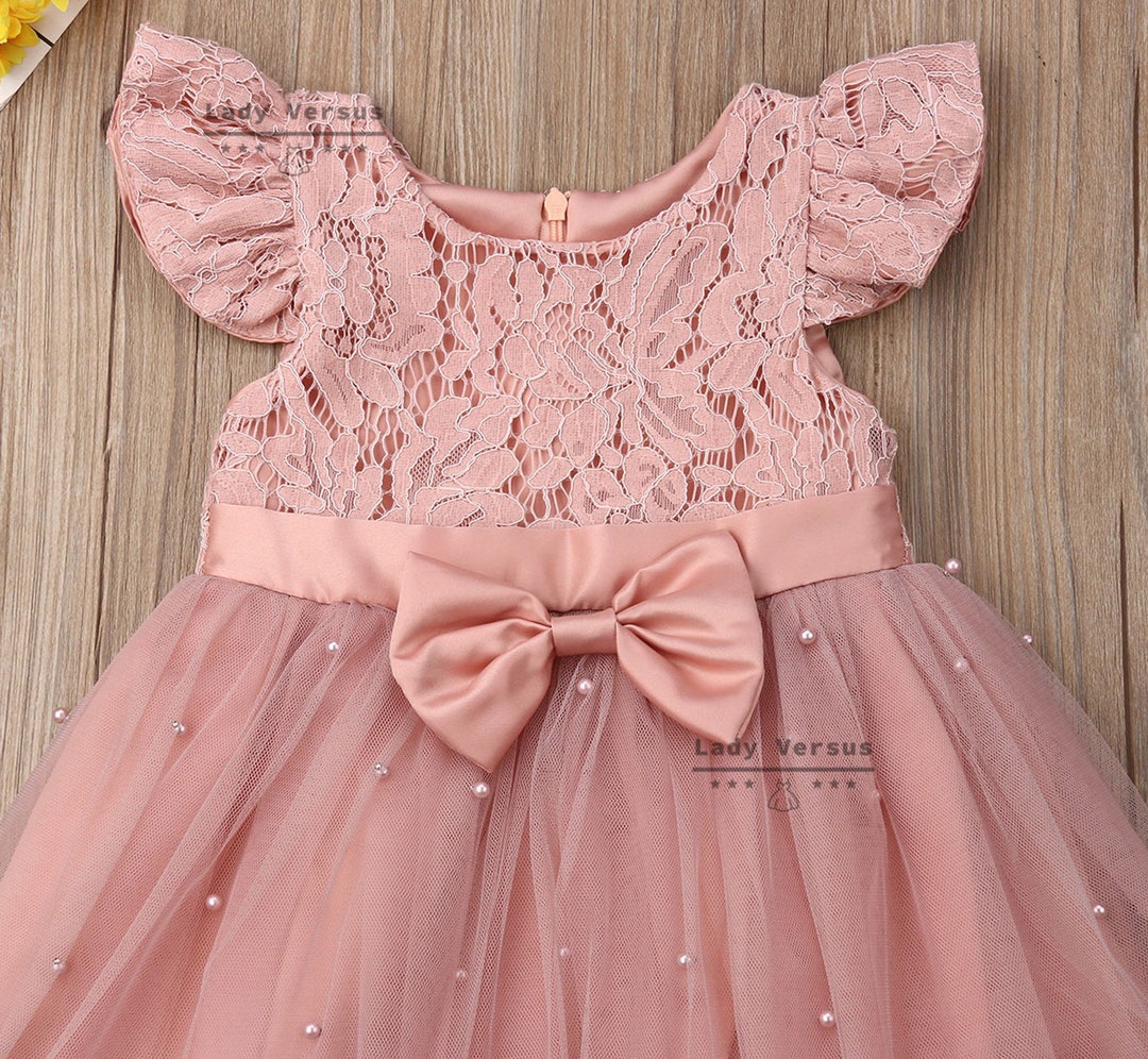 Pink White Baby Girls Party Dress/baby Girl 1st Birthday Dress Etsy UK