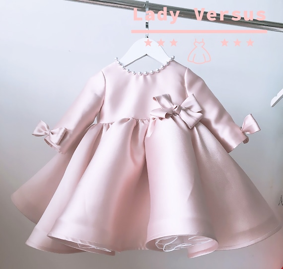 pink baptism dress