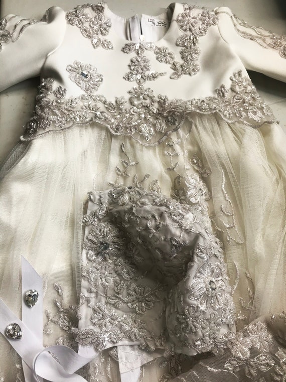baptism dress with bonnet