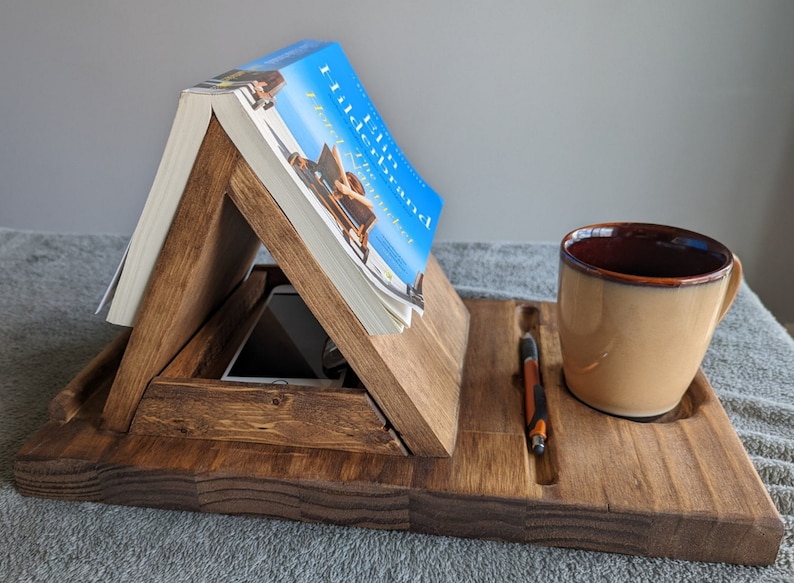 Personalized Wooden Book Rest Page Marker Reclaimed Wood Book Holder Book Stand Perfect Gift for Your Reader image 5