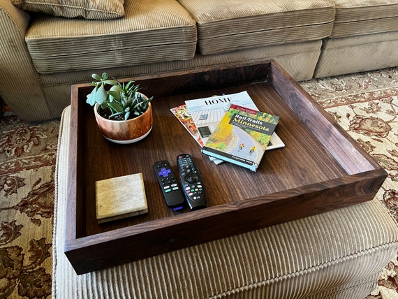 Walnut ottoman deals tray