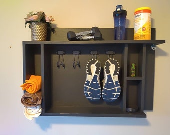 Pelotonal Extra Storage Smart Home Gym Wall Shelf | Fitness Organizer | Exerciser Bike | Treadmill | Shoe Wall Mount | Veteran Made