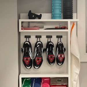 Vertical Pelotonal Shelf for Narrow Spaces | Treadmill | Exercise Bike | Fitness Room Organizer | A Veteran Created Original Design