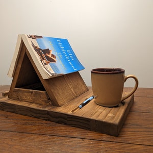 Personalized Wooden Book Rest Page Marker Reclaimed Wood Book Holder Book Stand Perfect Gift for Your Reader image 7