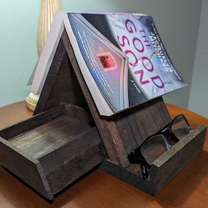 Book Holder & Stand with Slideout | Page Marker | Night Stand | End Table | Coffee Table | Never Lose Your Page | Book Stand