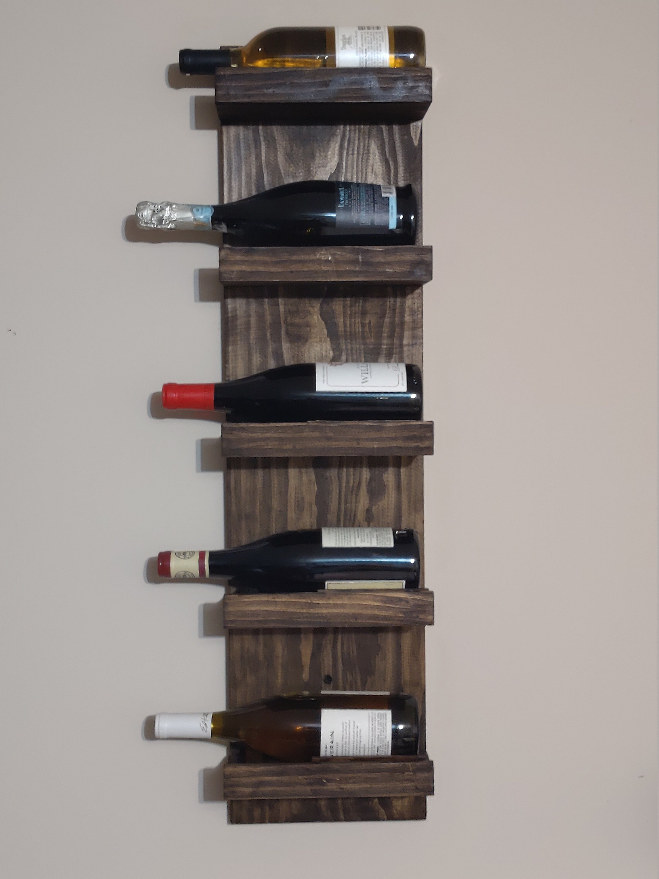 Rustic Wine Rack Farmhouse Wine Rack Vertical Wall Etsy