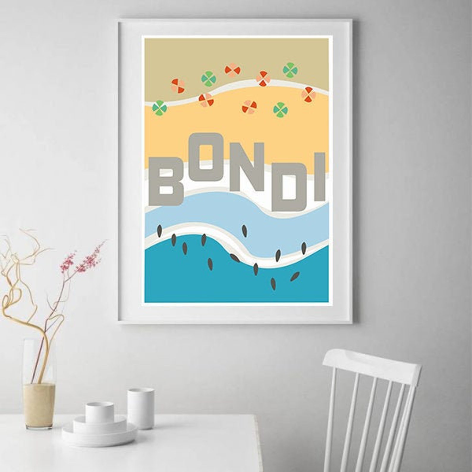 PRINTABLE Bondi Beach Art Bondi Print Bondi Poster Beach Etsy