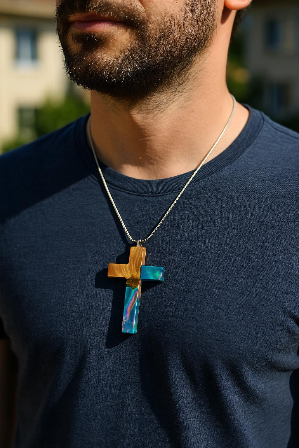 OPAL CROSS PENDANT | Cross Necklace For Men | Cross Necklace For Women |